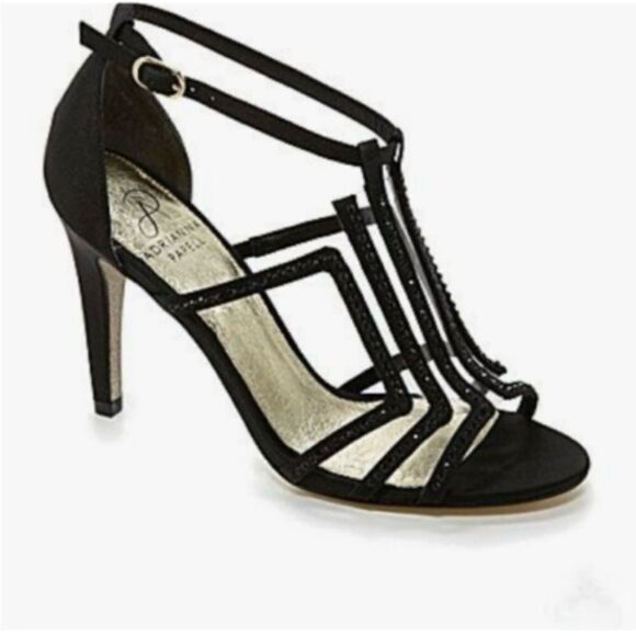 NIB Adrianna Papell Emilia Strappy Crystal Studded Heels -- 7.5M - Picture 1 of 12